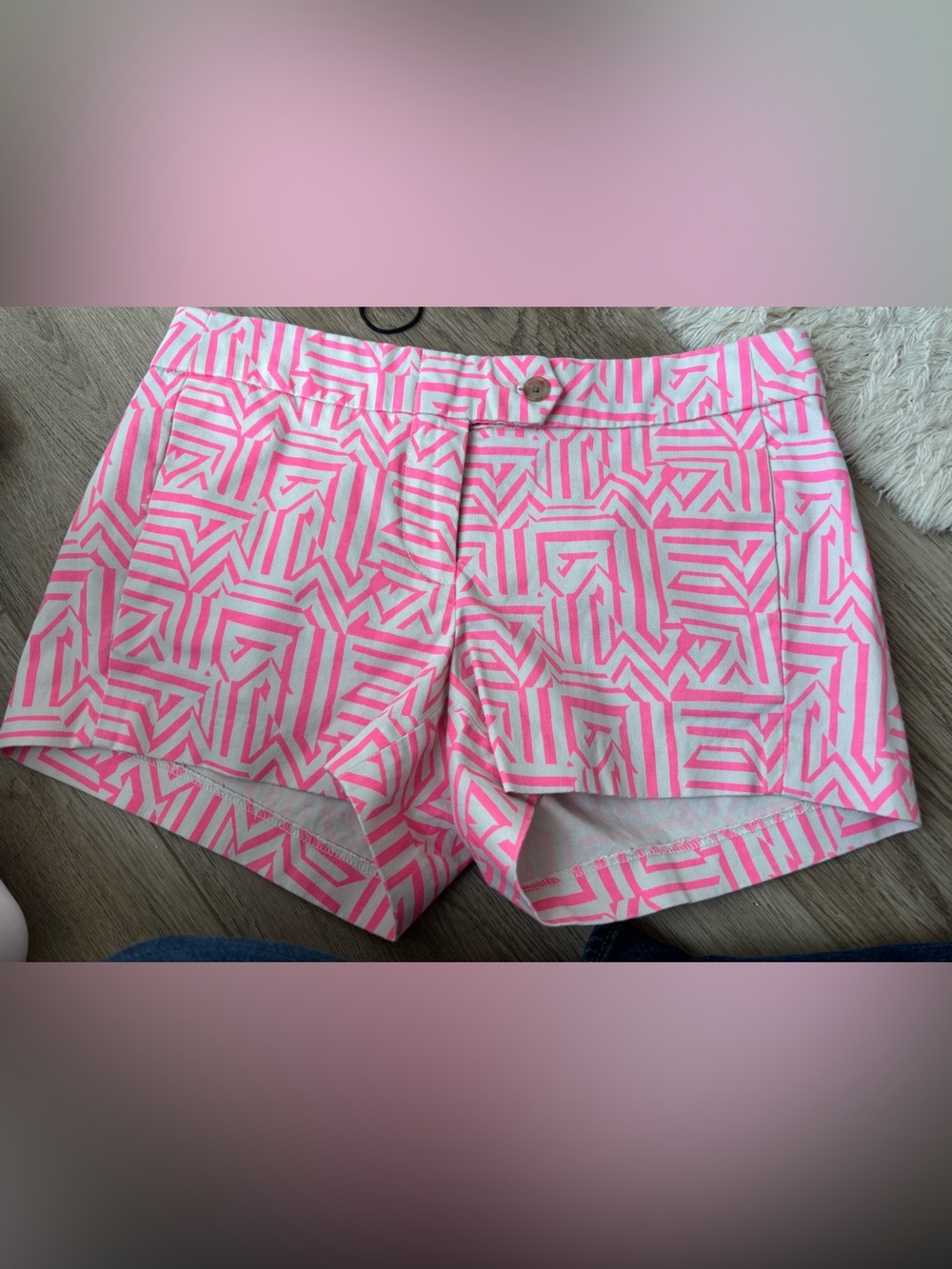 J Crew Women's Pink Geometric Print Shorts Size 2